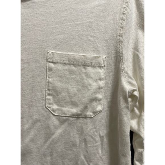 Goodfellow White Long Sleeve Basic Front Pocket T-Shirt Size Small - Picture 5 of 7